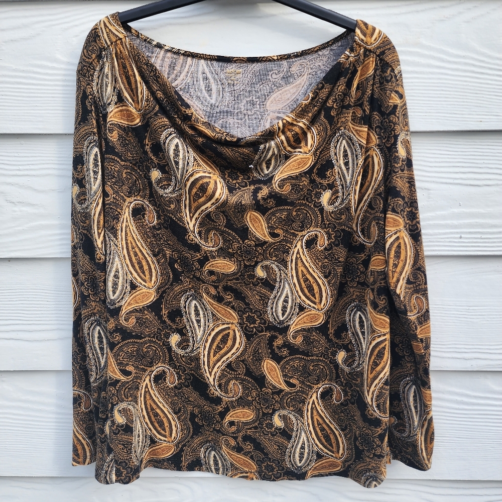PXL Drapy black/gold top